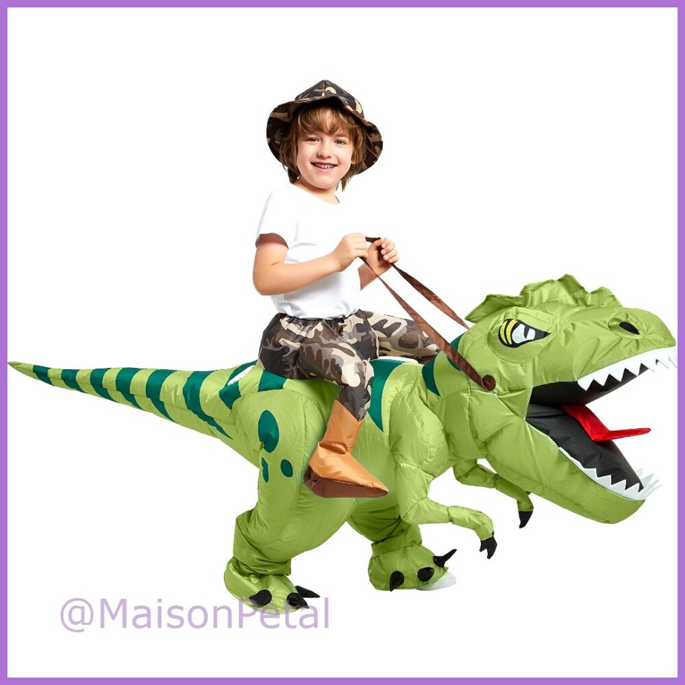 Inflatable Dinosaur Costume Kids Polyester Halloween T Rex Suit